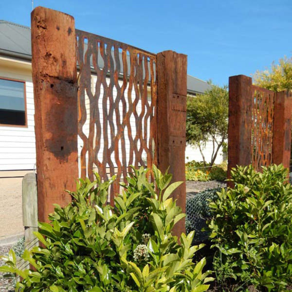 Rust Metal Privacy Screen Vine