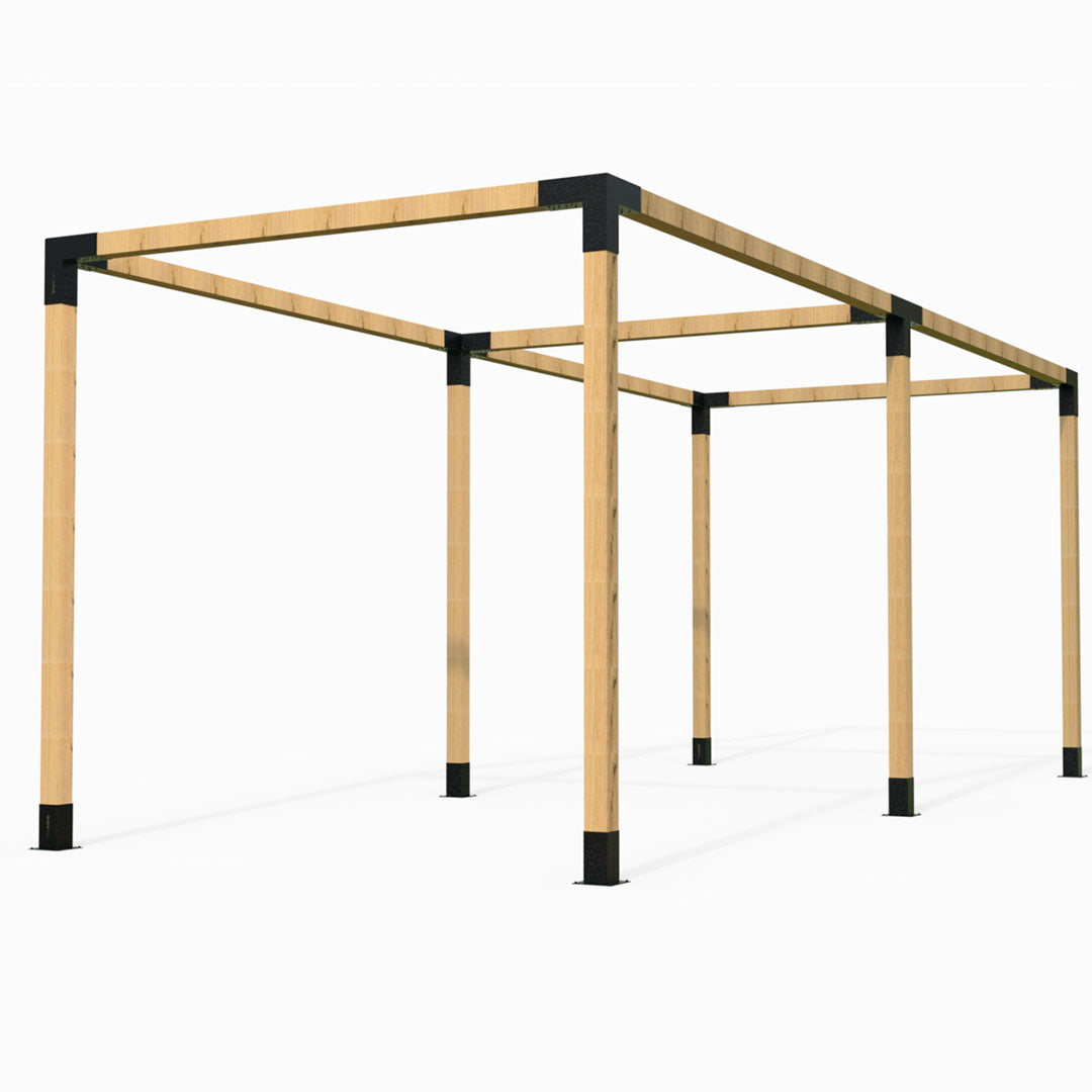 Modaprax: 90 x 90mm Free Standing Extended Pergola Kit (With/Without Timber)