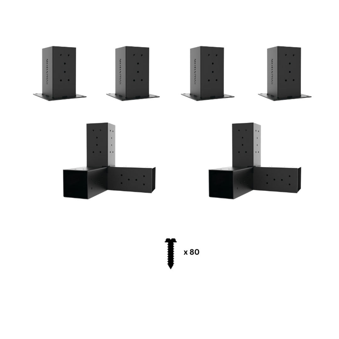 Modaprax 90 X 90mm Wall Mounted Pergola Hardware Only Kit