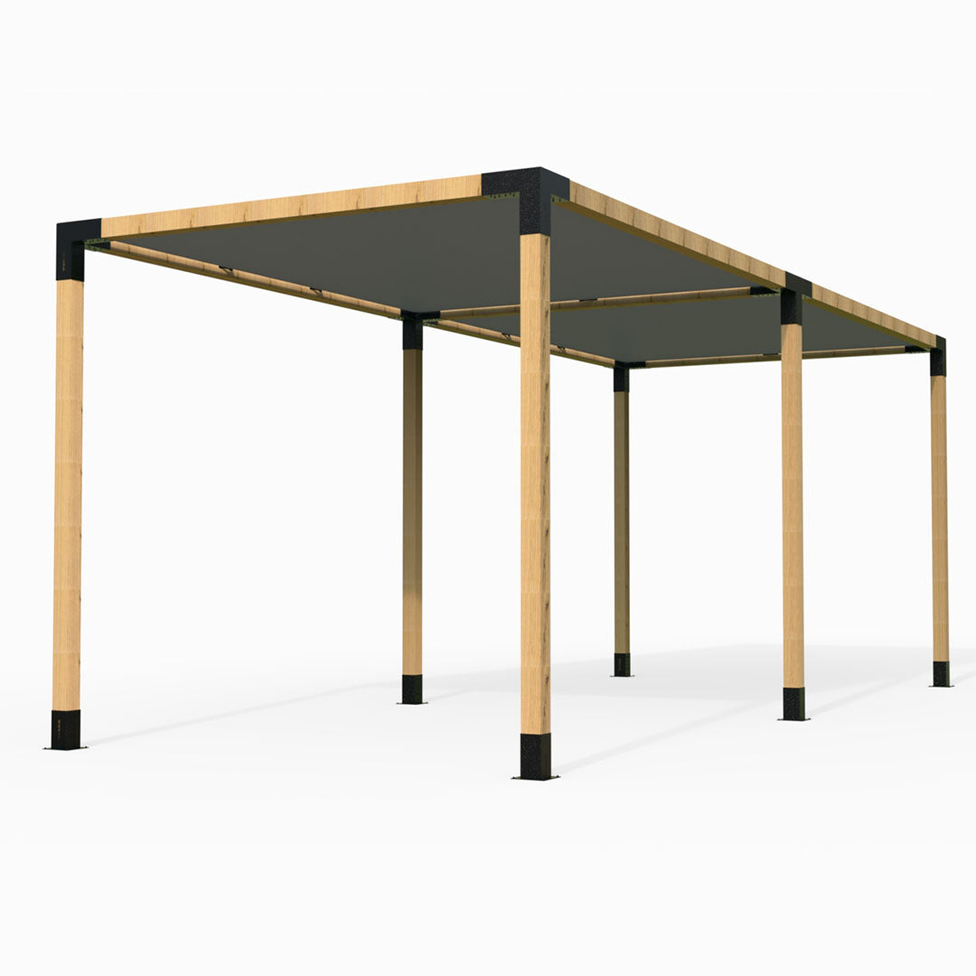 Modaprax: 90 x 90mm Free Standing Extended Pergola Kit with Shade Sail (With / Without Timber)