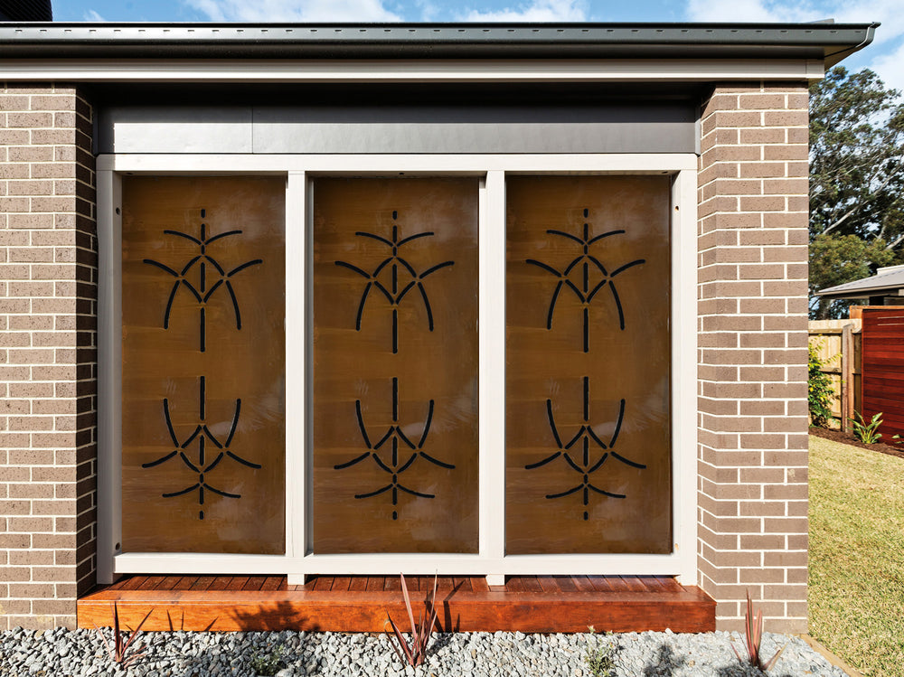 Rust Proof Screen Art Deco Corten Steel Rust Screen 2400x1165mm - Chippys Outdoor ...