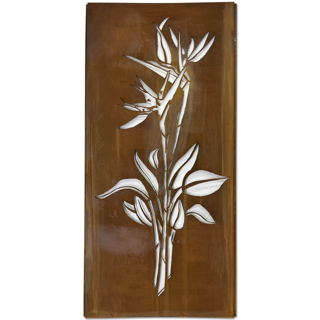 Birds Of Paradise Corten Steel Rust Screen 2400x1165mm - Chippys 