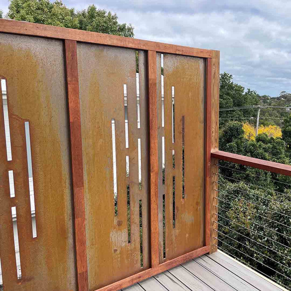Rust Proof Screen Avant - Corten Steel Rust Screen 1800x565mm - Chippy's Outdoor Melbourne