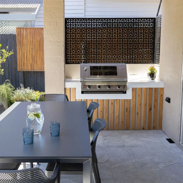 Powder Coat Metal Screen Frangipani Charcoal