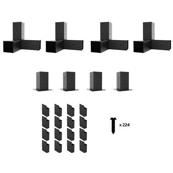 Modaprax 90 X 90mm Free Standing Pergola Kit With Screening Brackets With Timber