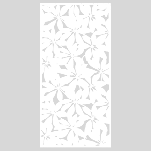 Budget Painted White Steel Screen: Umbrella Leaf