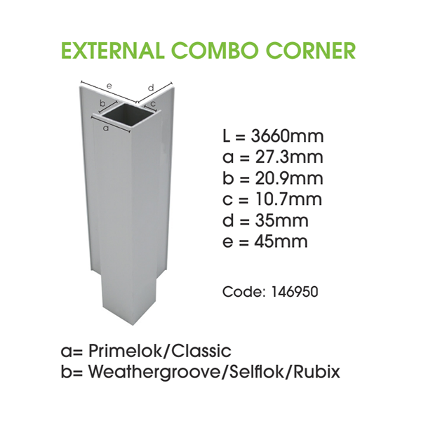 Weathertex Aluminium External Box Corner Small