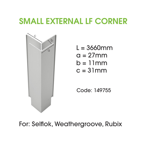 Weathertex Aluminium Small External LF Corner