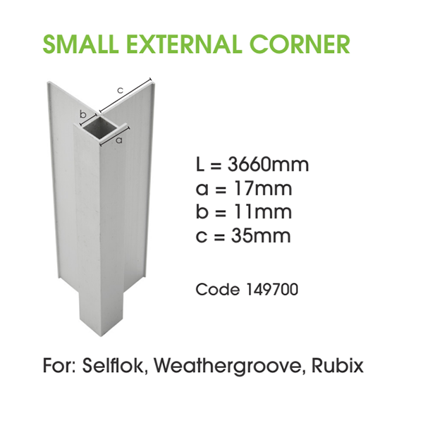 Weathertex Aluminium External Corner Small