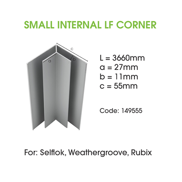 Weathertex Aluminium Small Internal LF Corner