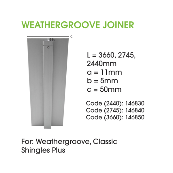 Weathertex Aluminium Weathergroove Joiner