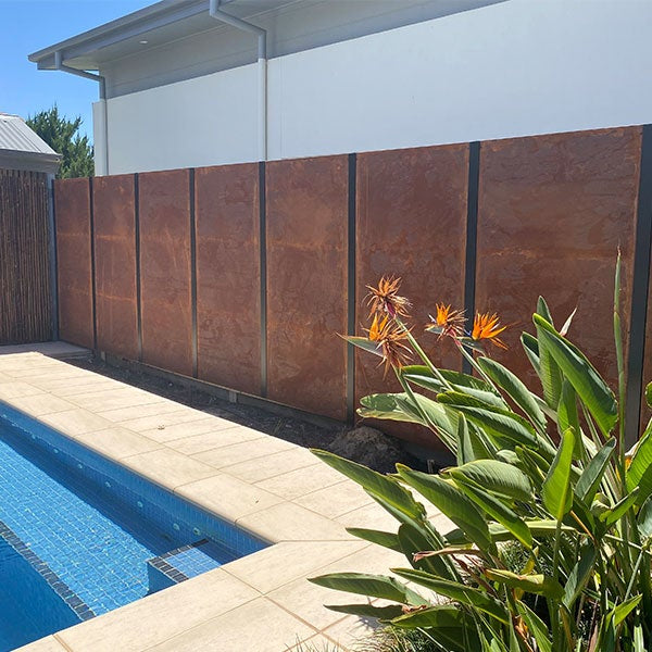 Plain Rust Metal Screen, Garden Privacy Rust Screen, Melbourne ...