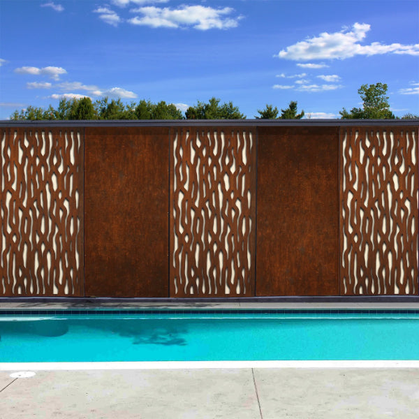 Plain Rust Metal Screen, Garden Privacy Rust Screen, Melbourne ...