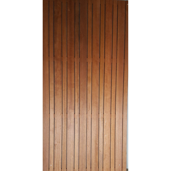 Lotus Premium Designer Hardwood Screens: Double Corral - Vertical Slat (Merbau Stain)