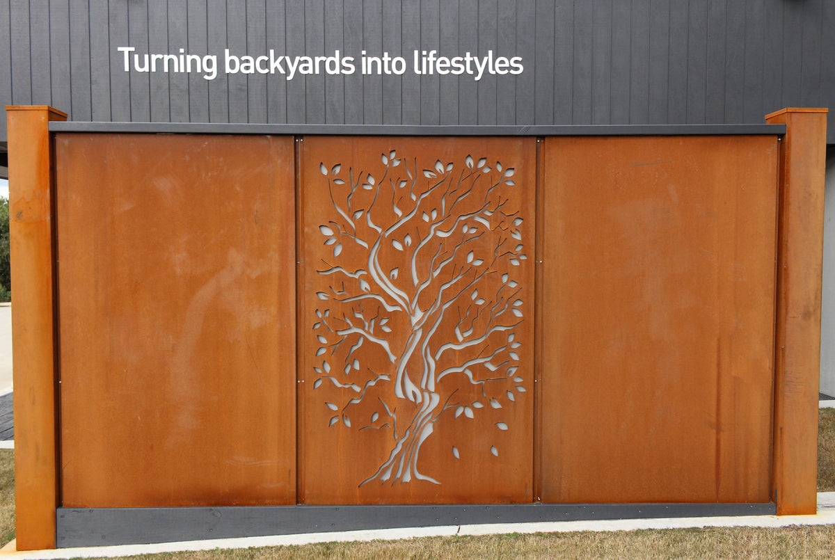 Rust Proof Screen Plain Corten Steel Rust Screen 1800x1200mm - Chippy's Outdoor Melbourne